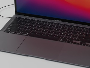 MacBook Air with Power Adapter and Cable 3D Model