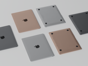 MacBook Air with Power Adapter and Cable 3D Model