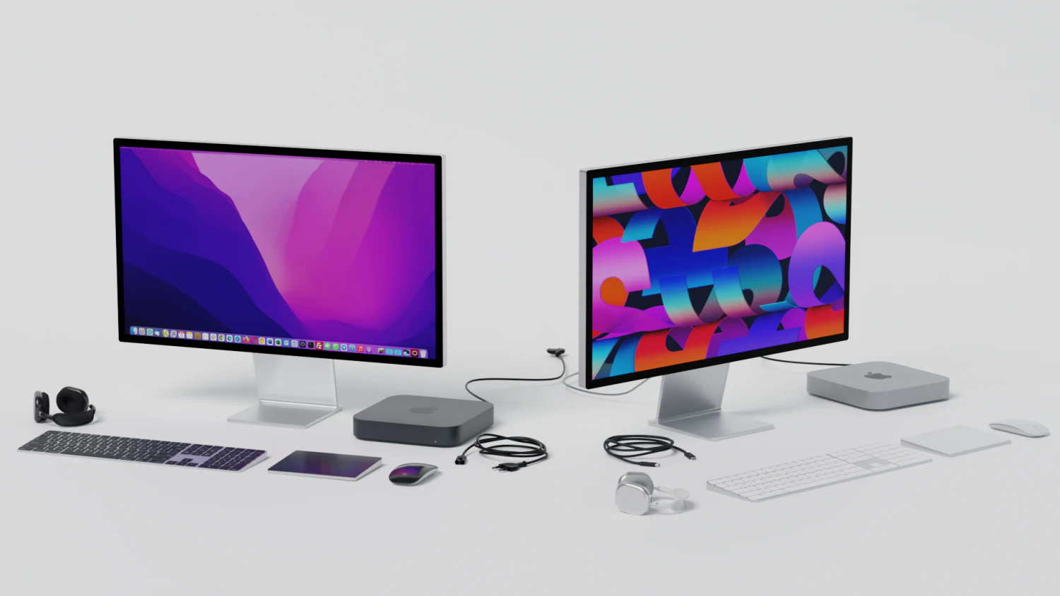 Mac mini 2022 with all accessories 3D Model .c4d .max .obj .3ds .fbx .stl .blend 