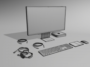 Mac mini 2022 with all accessories 3D Model