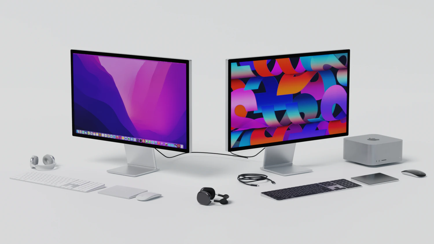 Mac Studio 2022 with all accessories 3D Model .c4d .max .obj .3ds .fbx .stl .blend 
