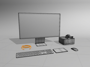 Mac Studio 2022 with all accessories 3D Model