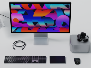 Mac Studio 2022 with all accessories 3D Model