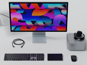 Mac Studio 2022 with all accessories 3D Model
