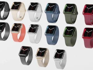 Koleksi jam tangan Apple semua warna Model 3D