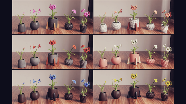 Collection of amaryllis flower Collection Plants Vol 02 3D-Modell .c4d .max .obj .3ds .fbx .stl .blend 