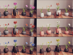 Collection of amaryllis flower Collection Plants Vol 02 Modelo 3D