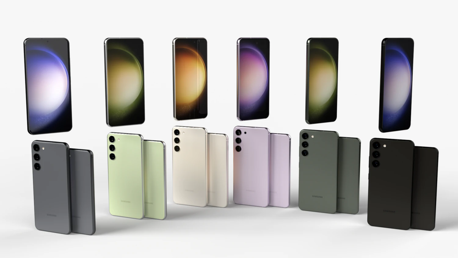 Samsung Galaxy S23 and S23 plus all colors 3D Model .c4d .max .obj .3ds .fbx .stl .blend