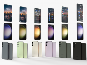 Samsung Galaxy S23 and S23 plus all colors Model 3D