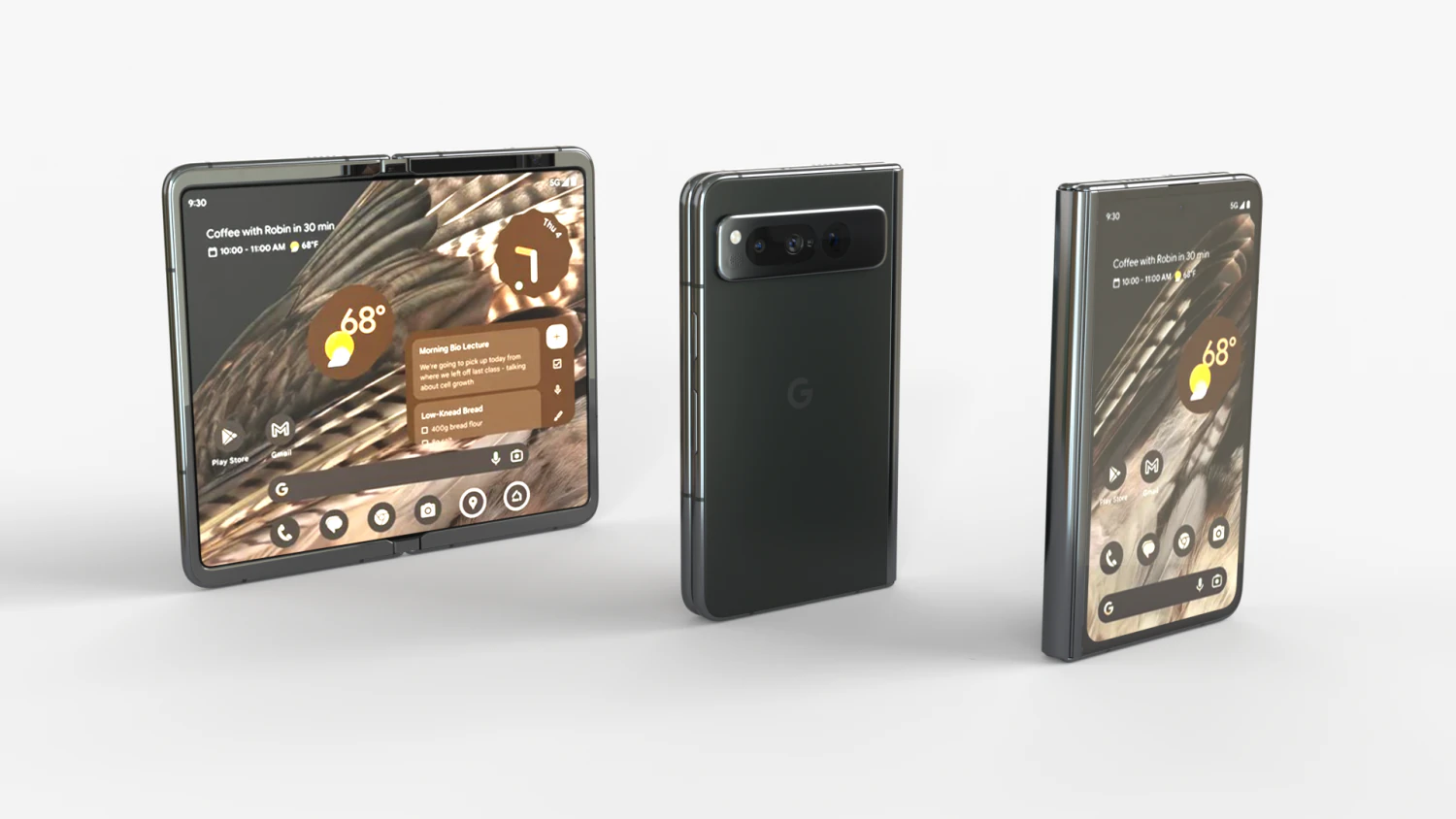 Google Pixel Fold 2023 all colors rigid animated 3D Model .c4d .max .obj .3ds .fbx .stl .blend 