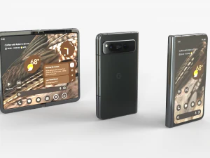 Google Pixel Fold 2023, alle Farben starr animiert 3D Modell