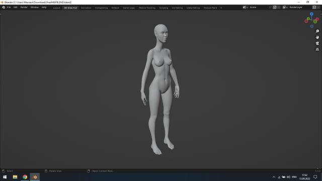 Nack girl Modello 3D .c4d .max .obj .3ds .fbx .stl .blend 