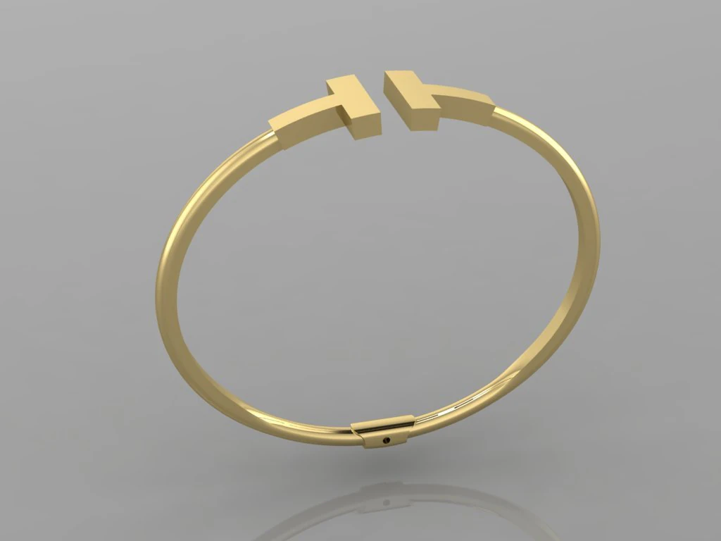 Bracelet Tiffany T 3D Print Model .c4d .max .obj .3ds .fbx .stl .blend 