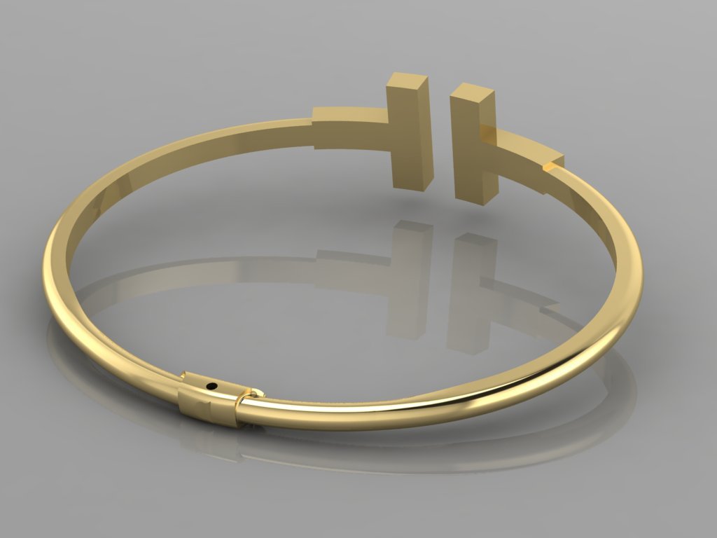 Louis Vuitton logo cuff bracelet 3D model 3D printable