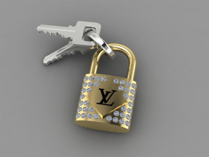 Pendant Louis Vuitton Lock 3D Принт Модель