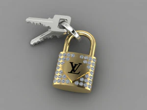 Pendant Louis Vuitton Lock 3D Print Model
