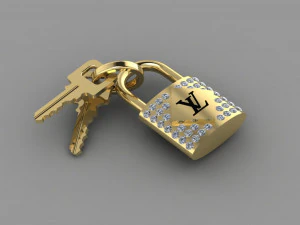 Pendant Louis Vuitton Lock 3D Print Model
