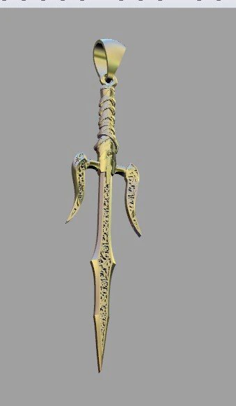 Sword Pendant 3D Print Model .c4d .max .obj .3ds .fbx .stl .blend 