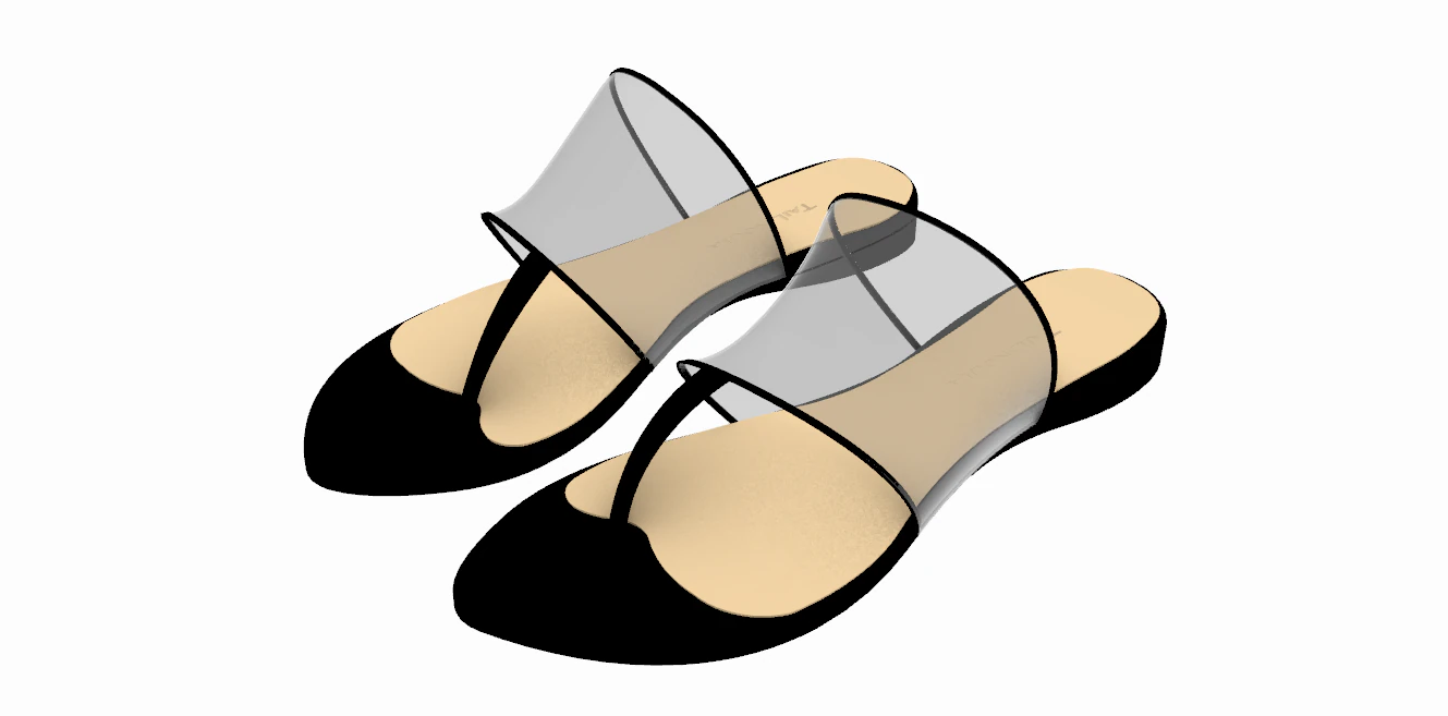 Black sandals 3D Model .c4d .max .obj .3ds .fbx .stl .blend 