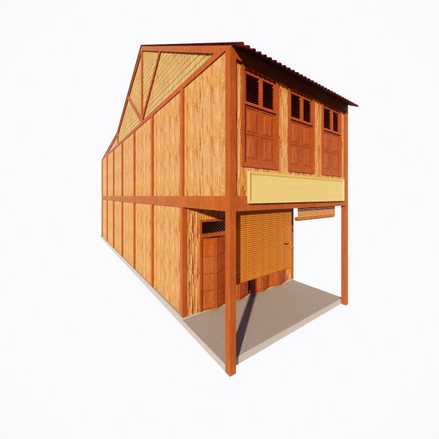 Malaysia Shophouse 1690 3D Model .c4d .max .obj .3ds .fbx .stl .blend 