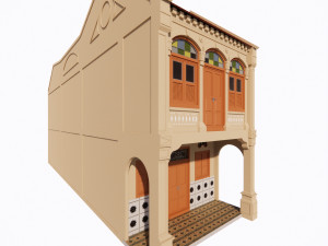 Malaysia Shophouse 1850 3D Model