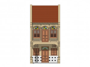Malaysia Shophouse 1850 Modello 3D