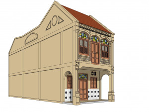 Malaysia Shophouse 1850 Modello 3D