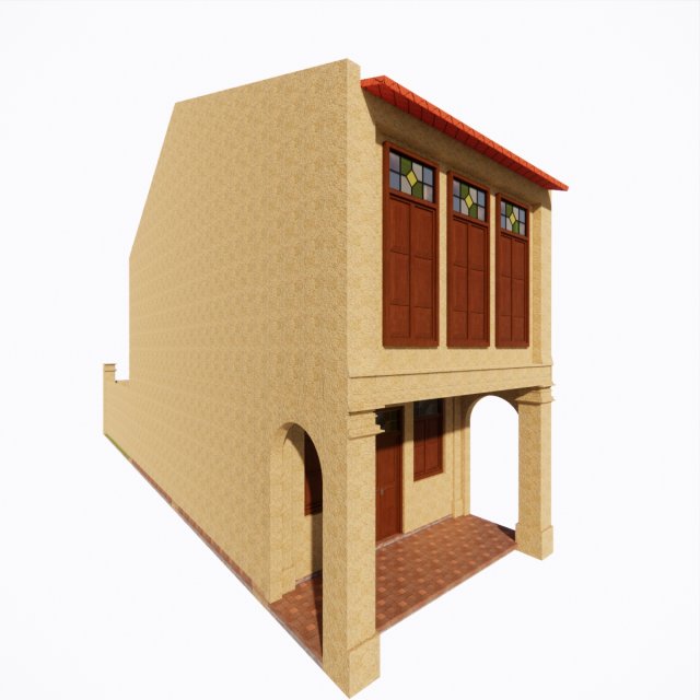 Malaysia Shophouse 1910 3D Model .c4d .max .obj .3ds .fbx .stl .blend 