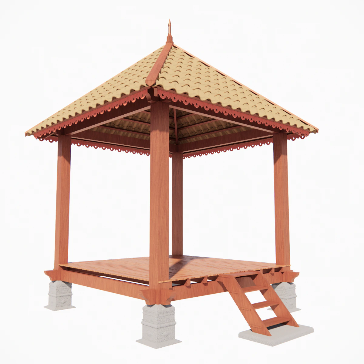 Malaysia Pavilion 1 3D Model .c4d .max .obj .3ds .fbx .stl .blend 