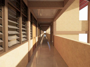 Malaysia School Building 4 floor 3D Model