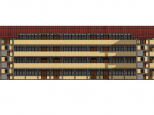 Malaysia School Building 4 floor 3D Model