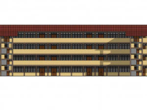 Malaysia School Building 4 floor 3D Model