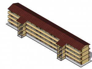 Malaysia School Building 4 floor 3D Model