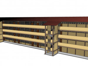 Malaysia School Building 4 floor 3D Model
