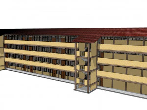 Malaysia School Building 4 floor 3D Model