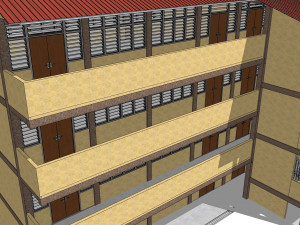 Malaysia School Building 4 floor 3D Model