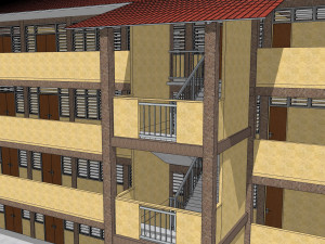 Malaysia School Building 4 floor 3D Model