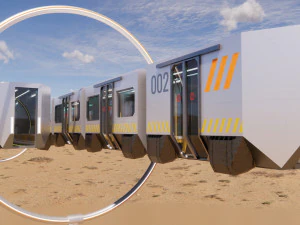 Sci-fi levitating Monorail 002 3D Model