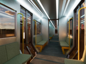 Sci-fi levitating Monorail 002 Modello 3D