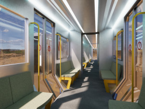 Sci-fi levitating Monorail 002 Modello 3D