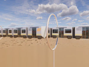 Sci-fi levitating Monorail 002 3D Model