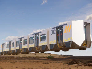 Sci-fi levitating Monorail 002 3D Model
