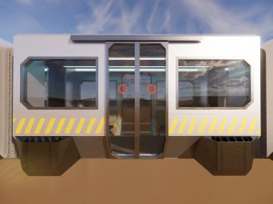 Sci-fi levitating Monorail 002 3D Model