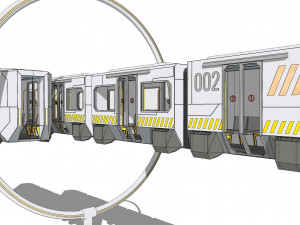 Sci-fi levitating Monorail 002 Modello 3D