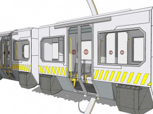 Sci-fi levitating Monorail 002 Modello 3D