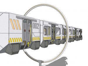 Sci-fi levitating Monorail 002 Modello 3D