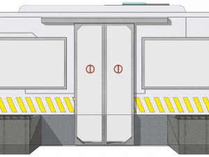 Sci-fi levitating Monorail 002 3D Model