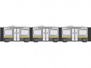 Sci-fi levitating Monorail 002 Modello 3D