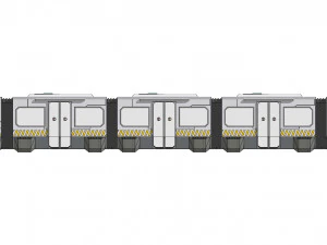 Sci-fi levitating Monorail 002 3D Model
