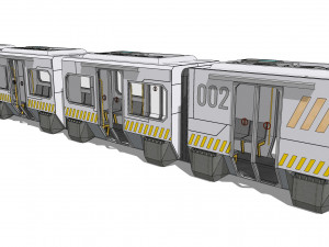 Sci-fi levitating Monorail 002 Modello 3D